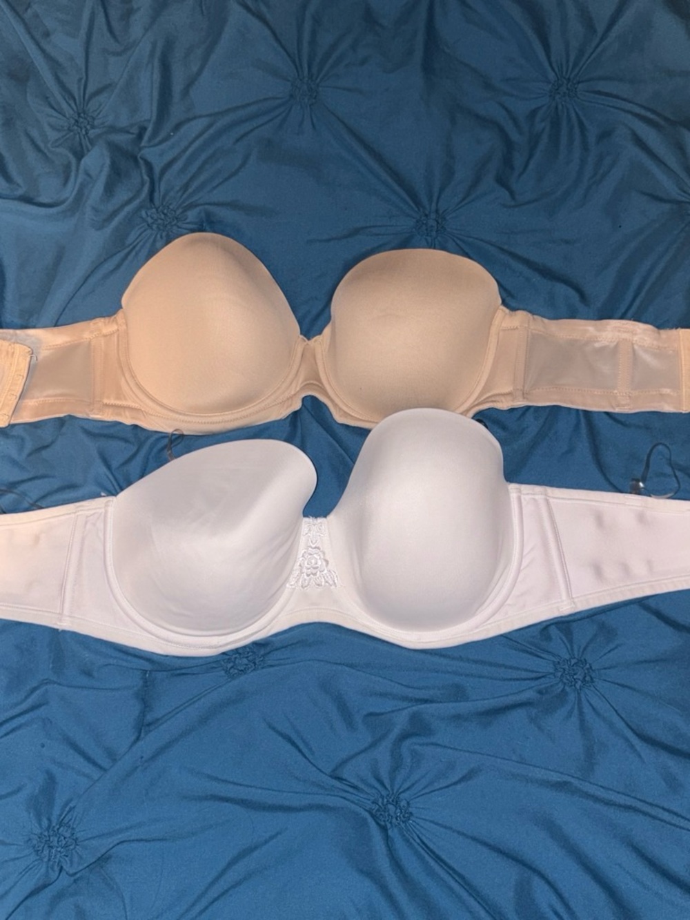 Wacoal Strapless Bandeau Bras in Beige and White